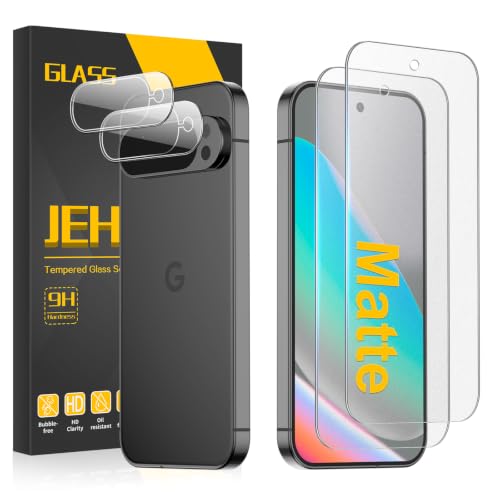 Image of [2+2 Pack for Google Pixel 10 Matte Screen Protector + Camera Lens Protector, Anti-Glare, 9H Tempered Glass, Fingerprint Unlocking, Bubble Free