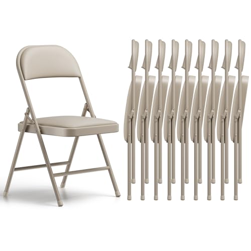 PU Leather Padded Folding Chairs 10 Pack