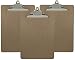 Letter Size Clipboard Standard Clip 9'' x 12.5'' Hardboard (Pack of 3)