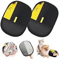 Vibbang Fellmagnet Handschuh Katzenhaare, 2 Stück Tierhaarentferner Katzenbürste Handschuh für Hunde & Katzen, Doppelseitige Fellpflegehandschuh Katze, Pet Hair Remover für Kleidung, Sofas