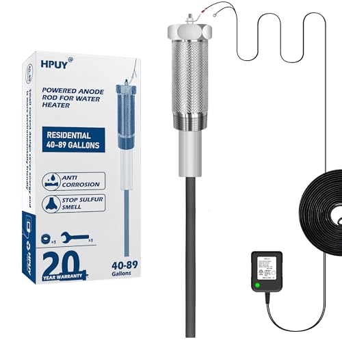 HPUY Powered Anode Rod for Water Heater 40-89 Gallon Tank,Electrical Anode Rod Made of Titanium...