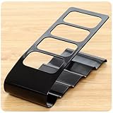 Toyvian Organizer porta telecomandi 4 scomparti nero design moderno resistente facile da pulire adatto per casa ufficio hotel mantiene ordine e pulizia