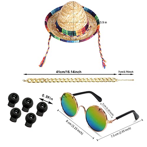 Dog Hat, Mini Sombrero Mexican Hats, Classic Retro Pet Sunglasses And Adjustable Pet Chain, Pet Photo Suit, Pet Supplies For Small Dog And Cat(Straw Hat) #TOP1