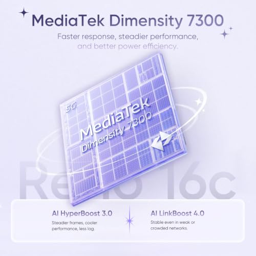 Image of OPPO Reno16C 5G Smartphone 8GB+256GB Violet with No Cost EMI