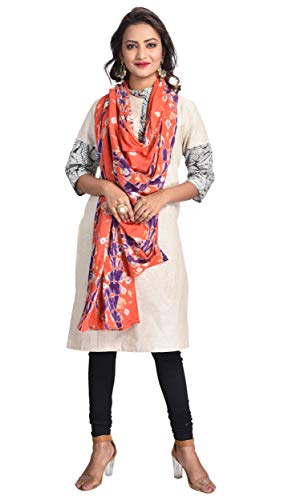 Image of Women's Pure Cotton Multi-Colored Traditional Authentic Tie Dye with Bandhej Bandhani Dupatta Chunni