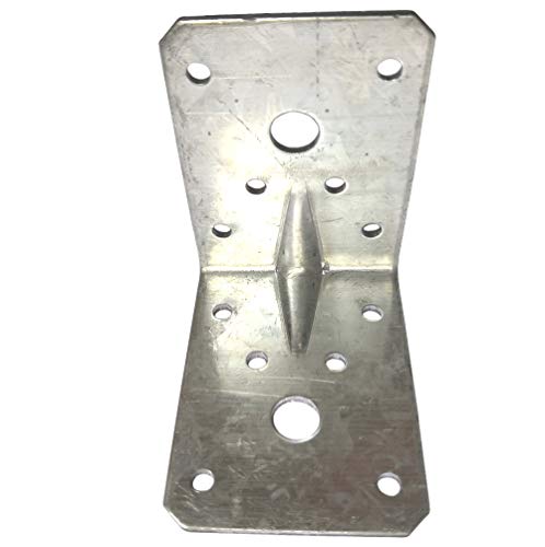 Soportes de esquina placas, conectores angulares, ángulo de madera resistente, L chapa de acero galvanizada, paquete de 4 (70 x 70 x 55 x 2,5 mm)