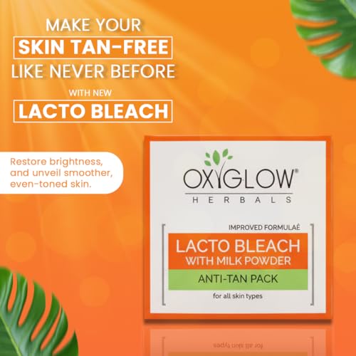 Image of OxyGlow Herbals Lacto Bleach Cream Enriched with Milk Powder 50g | Removes Tan & Hydrates the Skin| Whitens, Lightens & Brightens the Skin