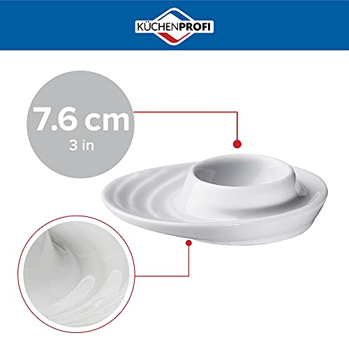 Küchenprofi Set Of 2 Egg Cups With Oval Base, White Porcelain Egg Holders For Hard Or Soft Boiled Eggs, 3.5-Inch By 4-Inch #TOP1