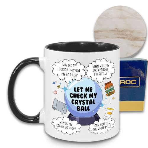 MEDROC Pharmacy Gifts For Women - Ceramic 11oz Mug with Coaster, Pharmacy Technician Accessories, Pharmacy Tech Week Gifts Bulk for Employees Manager Pharmacist Assistant Coffee Cup (PMD02)