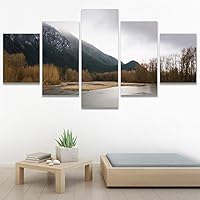SIGNWIN 5 Panel Canvas Wall Art Calming Waters for Home Decorations Ready to Hang - 60