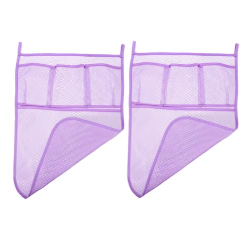 ULTECHNOVO Organizador de Juguetes de Baño 2 Unidades Bolsa de Malla Colgante Multiusos para Ñiño Color Púrpura Diseño Transpirable y Secado Rápido para Ducha y Almacenamiento en Hogar