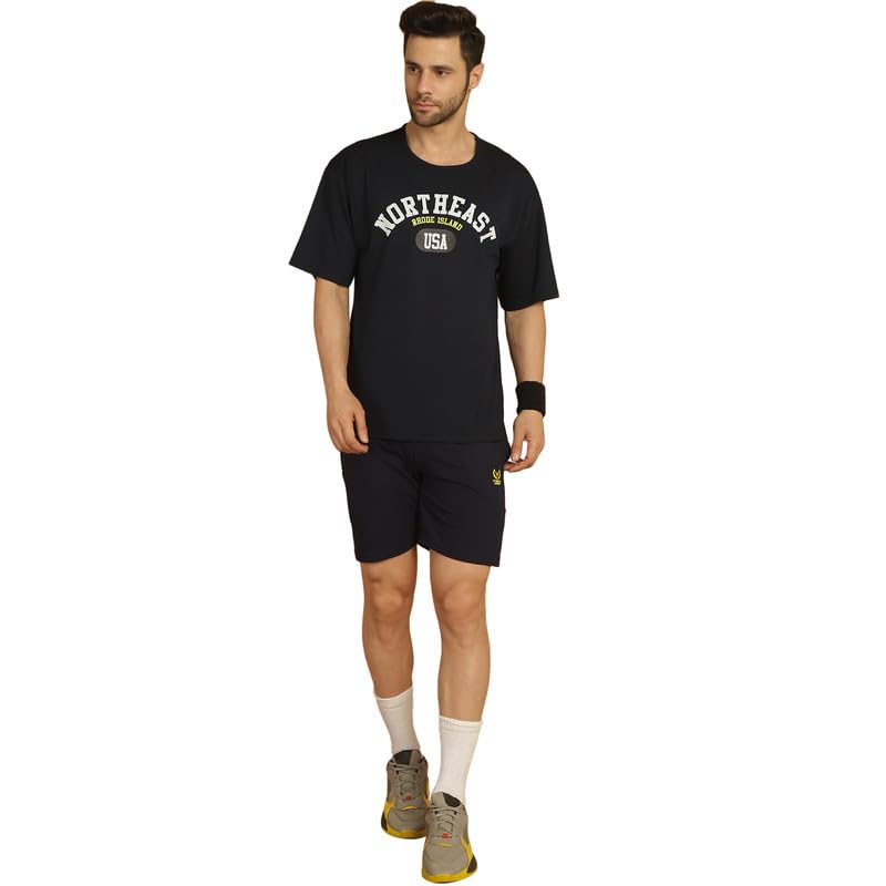 Mack Jonney Printed Round Neck Cotton Oversize Half sleeves Co-ord set Tracksuit For Men-P-MACK52579-T_OS_PRT_55_RED_D11_RED___2