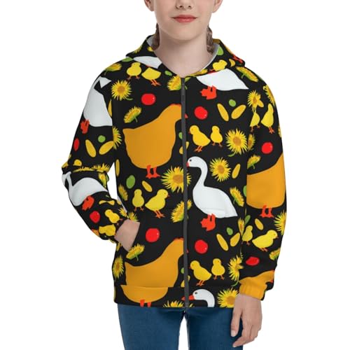 Farm Goose Kids Pullover Hoodies Boys Zip Up Sweatshirts Girls Athletic Clothes with Pocket3