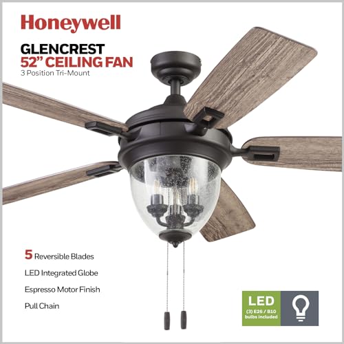 Honeywellceilingfansglencrest52inchindooroutdoorledceilingfanwithlightpullchaindualmountingoptionsetldamprateddualfinishbladesreversiblemotor5061501iron Urban Country Home Decor Honeywell ceiling fans glencrest 52 inch indoor outdoor led ceiling fan with light pull chain dual mounting options etl damp rated dual finish blades reversible motor 50615 01 iron urban country home decor