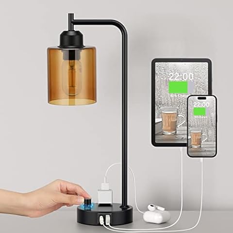 Innqoo Industrial Small Desk Lamp for Nightstand Cover