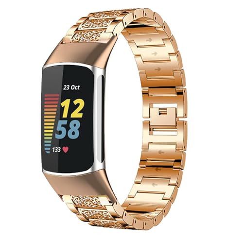 Pulseras para mujer compatibles con Fitbit Charge 6, correa de repuesto de acero inoxidable, correa de repuesto para Fitbit Charge 6