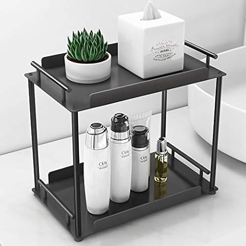 FEILERN 2 Tier küchenregal Organizer Arbeitsplatte, Badezimmer Organizer Kosmetik Organizer Halter Küchengewürzregal Cover