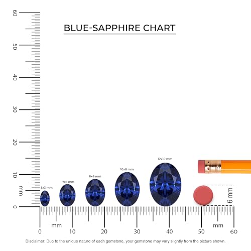 Lab Grown Blue Sapphire Oval Solitaire Engagement Rings for Women in Silver/Gold, September Birthstone Jewelry Gifts for Her Birthday, Anniversary, Wedding, Christmas, Mothers Day, Valentines3