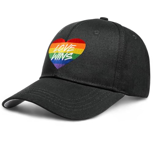 Image of Gay Pride Rainbow Trucker Hat for Men and Women LGBT Embroidered Adjustable Washable LGBTQ Baseball Cap Gifts