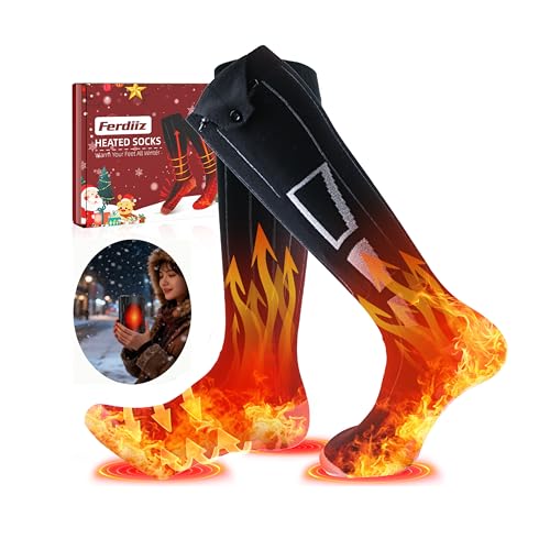 9000mAh*2 Heated Socks & Hand Warmer for Men Women, Large-Capacity Rechargeable Battery, 360°Heating Warming, Electric Winter Socks, Foot Sole Heating Foot Warmer for Skiing Hiking Hunting Outdoor