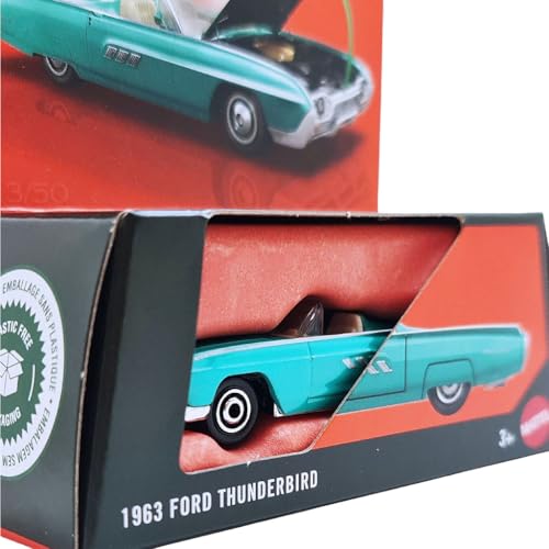 Image of Hot Wheels Match Box Moving Parts 1963 Ford Thunderbird for 3 Years & Above (Blue)