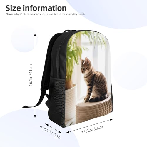 High Capacity Adorable Cat Relaxing Indoors Backpack Large Multipurpose Bag Double Zipper Backpack Unisex 16 Inch4