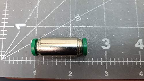 Parker Hannifin 62PLP-4-pk5 Prestolok PLP Union Push-to-Connect Fitting, Nickel Plated Brass, 1/4