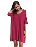 Hohe Elastizität und glatte Oberfläche: Großes und leichtes Nachthemd auch geeignet für Schwangere. Dieser Negligee besitzt schönes Design, angenehmes Gefühl und maximale Passform