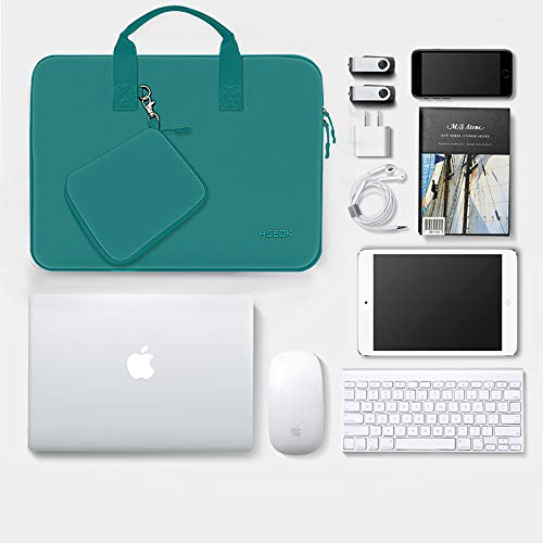 Image of Hseok Laptop Sleeve 13.3-14 inch Case with Small Pouch, Neoprene Computer Bag Compatible with MacBook Neo /Pro 14 M5 /M4 /M3 /M2 /M1, Mac Air /Pro 13.3, XPS 14 and Most 13-14 inch Notebooks,D02E01