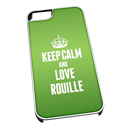 Bianco cover per iPhone 5/5S 1469 verde Keep Calm