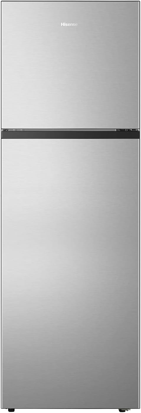 Hisense RT328N4DGN-Top Mount Referigerator Top Freezer 250L Net Capacity Fridge, Big Door Balcony, No Frost, LED Interior Light,Deodorizing Filter,Multi Air Flow, 90°Door Design, Silver