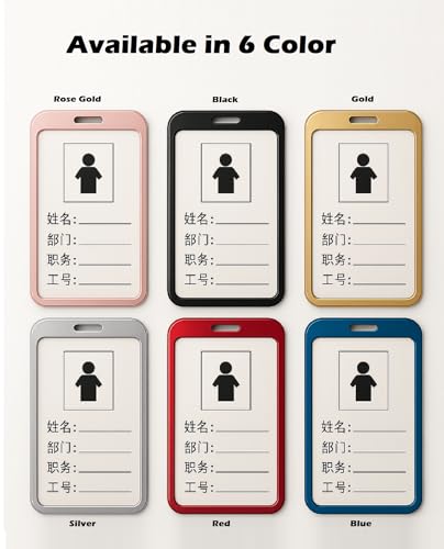 Image of Canoff i Cards-Natural Hard Metal (Aluminum Alloy) ID Card Holder /Badge with Scratch Guard for Office ID Card (Vertical) C,B,G,BL-Multicolor Pack of 4pc.