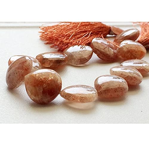 Pierre de soleil orange en forme de cœur LKBEADS pour la création de bijoux uniques