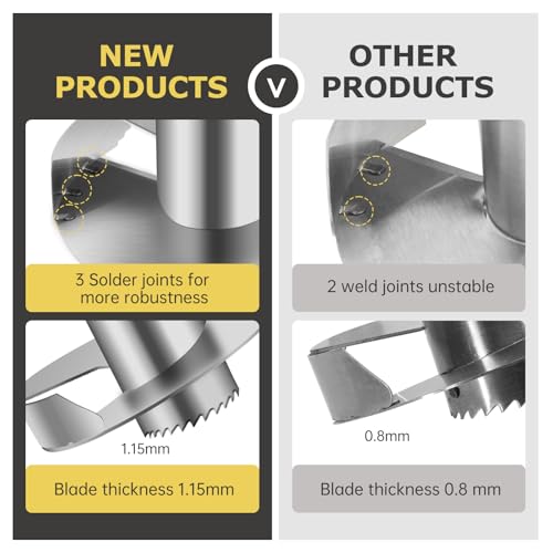 Pineapple Corer and Slicer Tool, Stainless Steel Pineapple Cutter and Corer Set, [Upgraded, Reinforced, Thicker Blade],Fruit Slicer Kitchen Gadget for Diced Pineapple Rings