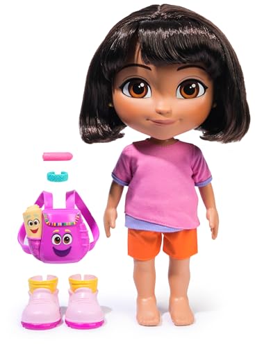 Dora Sing mit Mir Puppe 35 cm große Puppe zur beliebten TV-Serie mit 2 Liedern und 12 Sätzen & Geräuschen Deutsch/Englisch und Italienisch/Englische Sprachversion für Kinder ab 3 Jahren