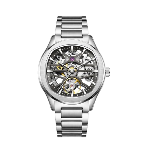 Image of ALIX AL2924 Automatic Mechanical Wrist Skeleton Stainless Steel Band Waterproof Luminous Analog Watches