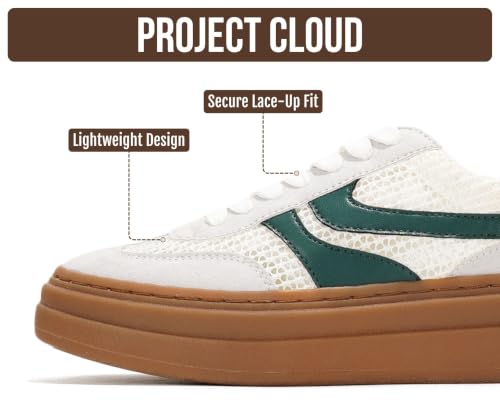 Image of Project Cloud Platform Sneakers for Women Footwear - Memory Foam Insole Womens Shoes, Lightweight and Non-Slip Sole Lace Up Fashion Sneakers for Women 2026 (Volley)