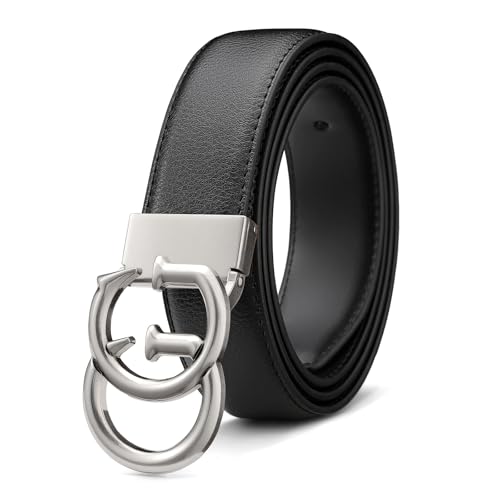 Image of Mens Microfiber Synthetic Leather Belt for Men - Adjustable Strap with Gold Buckle, Belt for Business & Casual