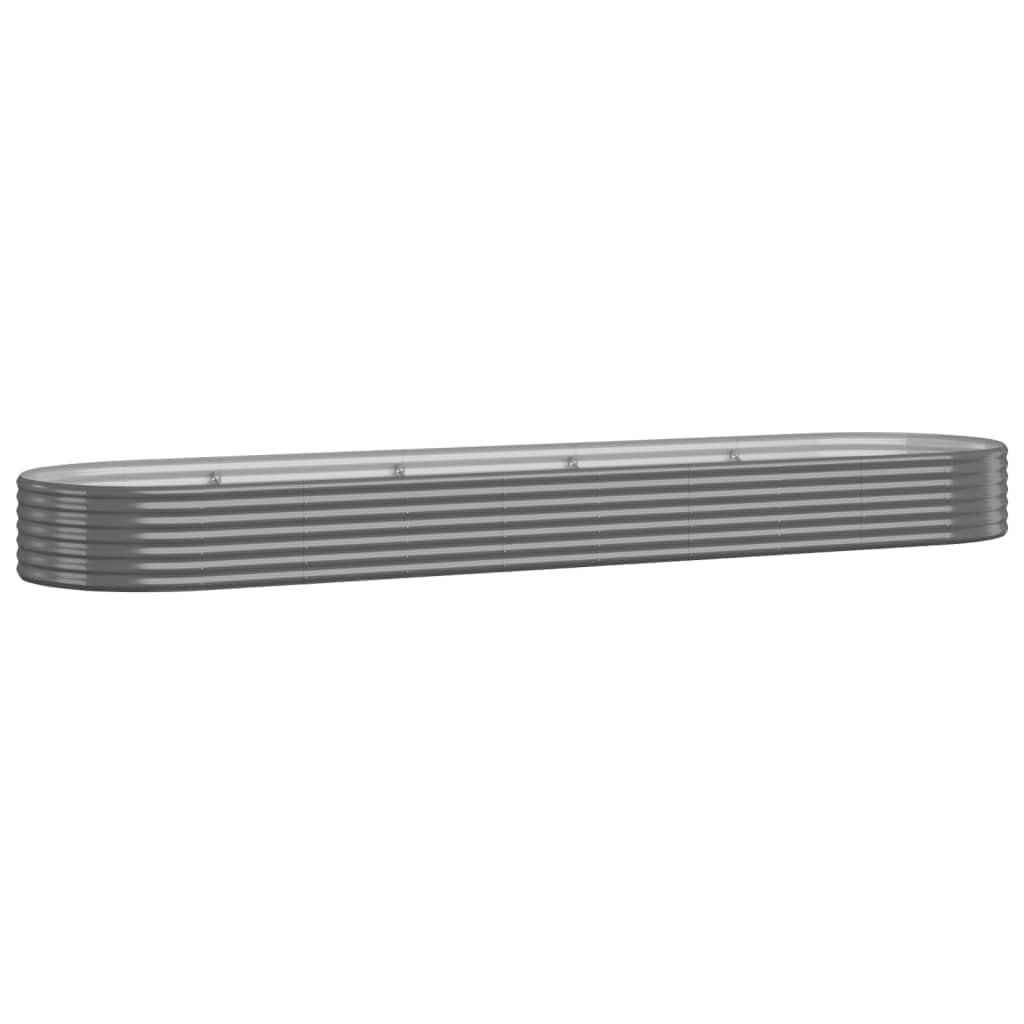 vidaXL Garden Raised Bed - Powder-coated Steel, Weather-Resistant, Spacious Outdoor Planter - Brown