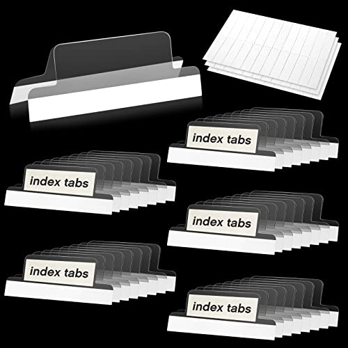 50 onglets autocollants insérables de 3.8 cm avec inserts papier pour classeurs