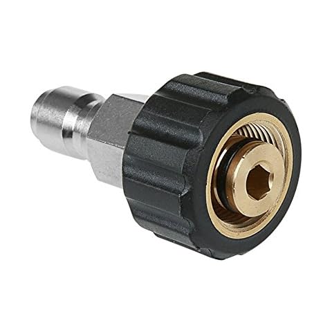 NUZAMAS High Pressure Washer Connector M22 Thread to 3/8', Inner Pin 14mm, Quick Connector Brass Internal Thread Hose Pipe Connecting Parts Cover