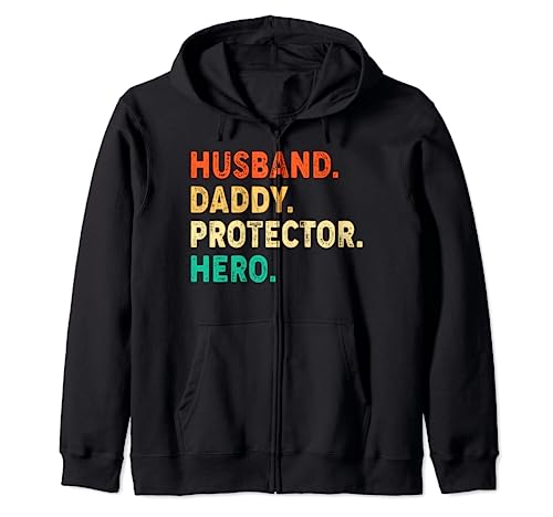 Husband Daddy Protector Hero Father Men Funny Fathers Day Sudadera con Capucha