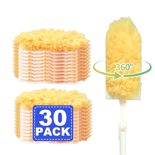 Heavy Duty Duster Refills, Disposable Dusters Kit for Cleaning, Multi Surface 360 Feather Duster(30)...