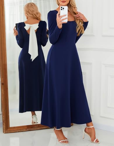 KETAWAK Women's Long Sleeve Maxi Dress with Pockets - Image 5