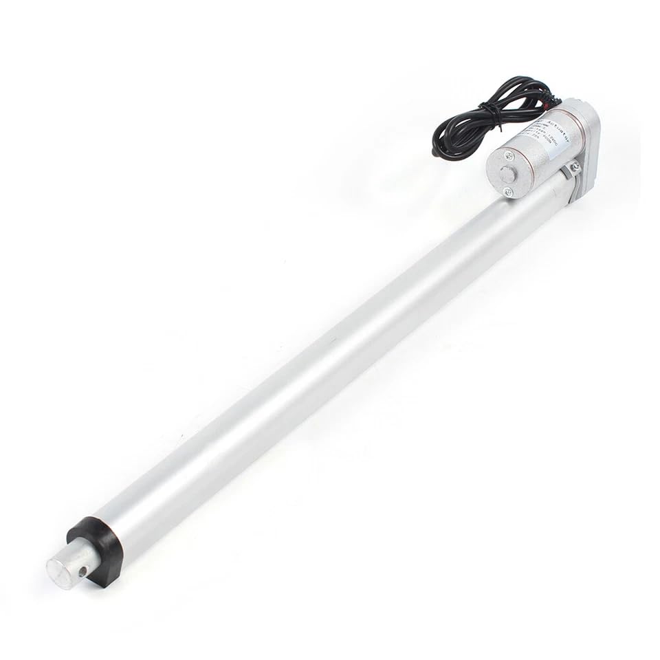 12V Linearaktuator 300mm Elektrozylinder mit Fernbedienung & IP54 Schutz geräuscharm, Elektrozylinder für Automatisierung & medizinische Anwendung (1, Silber, 450 mm)