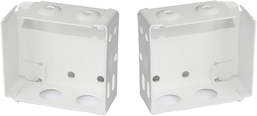 Cutelec 2pcs Box Mounting Bracket for High Profile Blinds 2inch White Color Window Blinds Headrail Holder Bracket