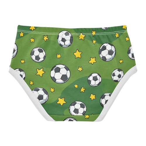 Wusikd Soccer Balls Girls' Underwear Cotton Stars Green Girls Briefs Soft Toddler Underwear 2T2