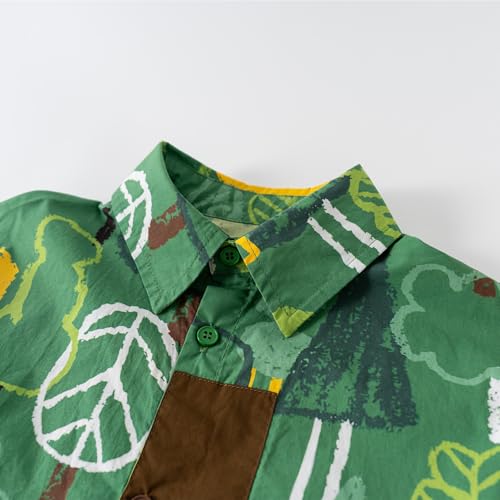 Boys Hawaiian Shirt Short Sleeve Button Children Beach Vacation Casual Shirt Tropical Summer Tops2