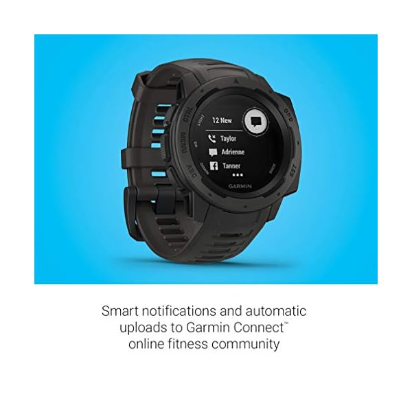 Garmin Instinct, Rugged Outdoor Watch with GPS, Features GLONASS and Galileo, Heart Rate Monitoring and 3-axis Compass, Graphite - Image 7