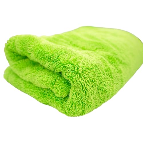 THOR GOAT 1800 Drying Towel (Green) Premium Korean Microfiber Car Drying Towel Ultra Plush Twist Loop Design Super Absorbent Lint-Free 28x28 1800 GSM Professional Auto Detailing Towel